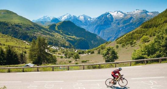 The final stages of the long , long slog up Alpe D'Huez