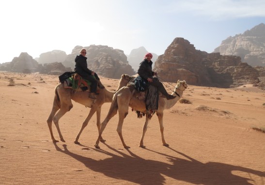 Mounted, legs crossed like Lawrence, and in puffa jackets ( It's Feb ! ) 
