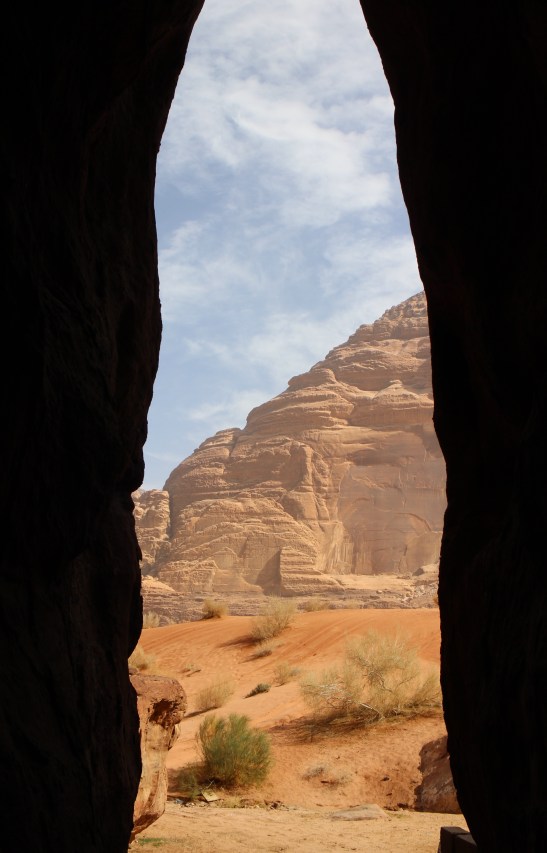 View out of one of the many caves used to shelter livestock from the  midday sun